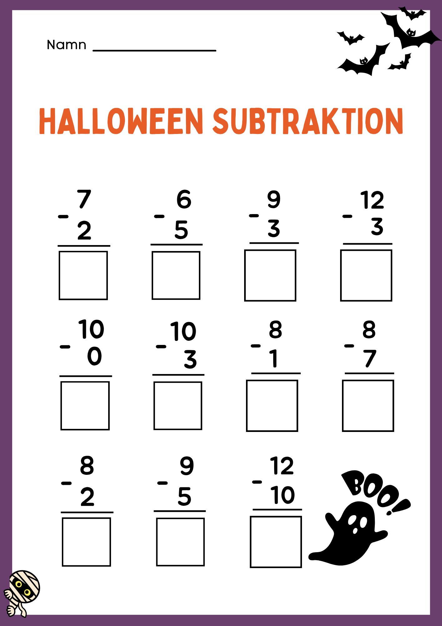 Halloween matematik - Fk - Åk 2