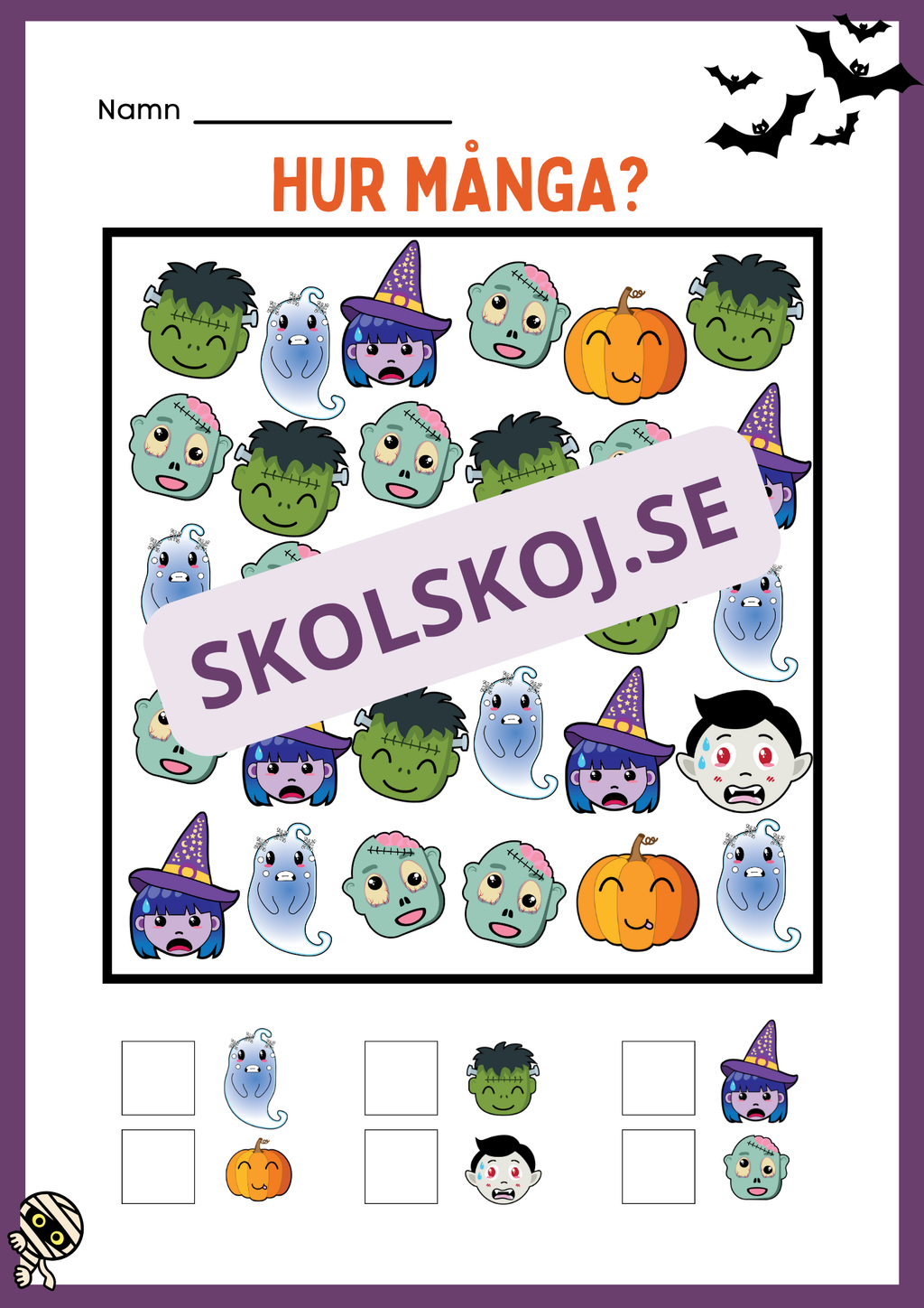 Halloween matematik - Fk - Åk 2