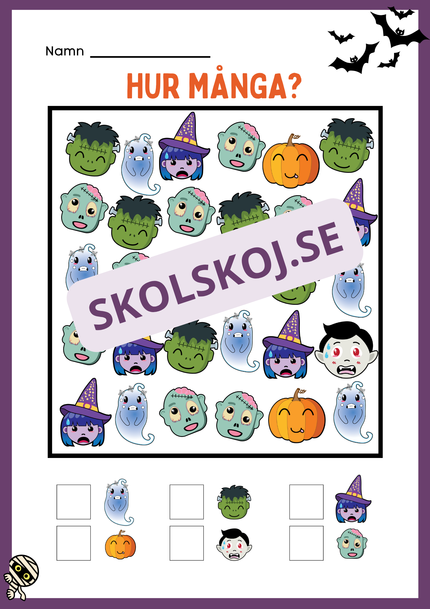 Halloween matematik - Fk - Åk 2