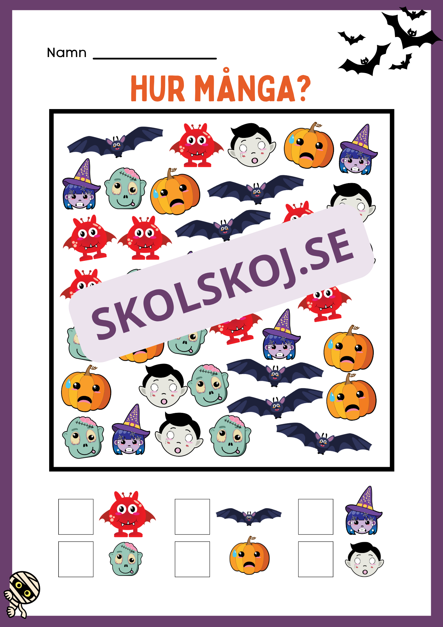 Halloween matematik - Fk - Åk 2