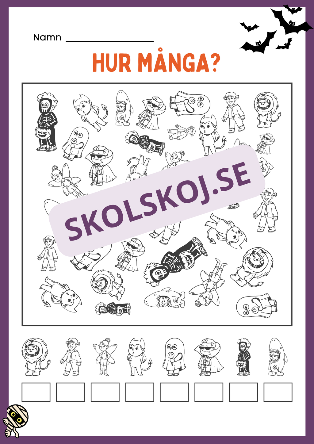 Halloween matematik - Fk - Åk 2