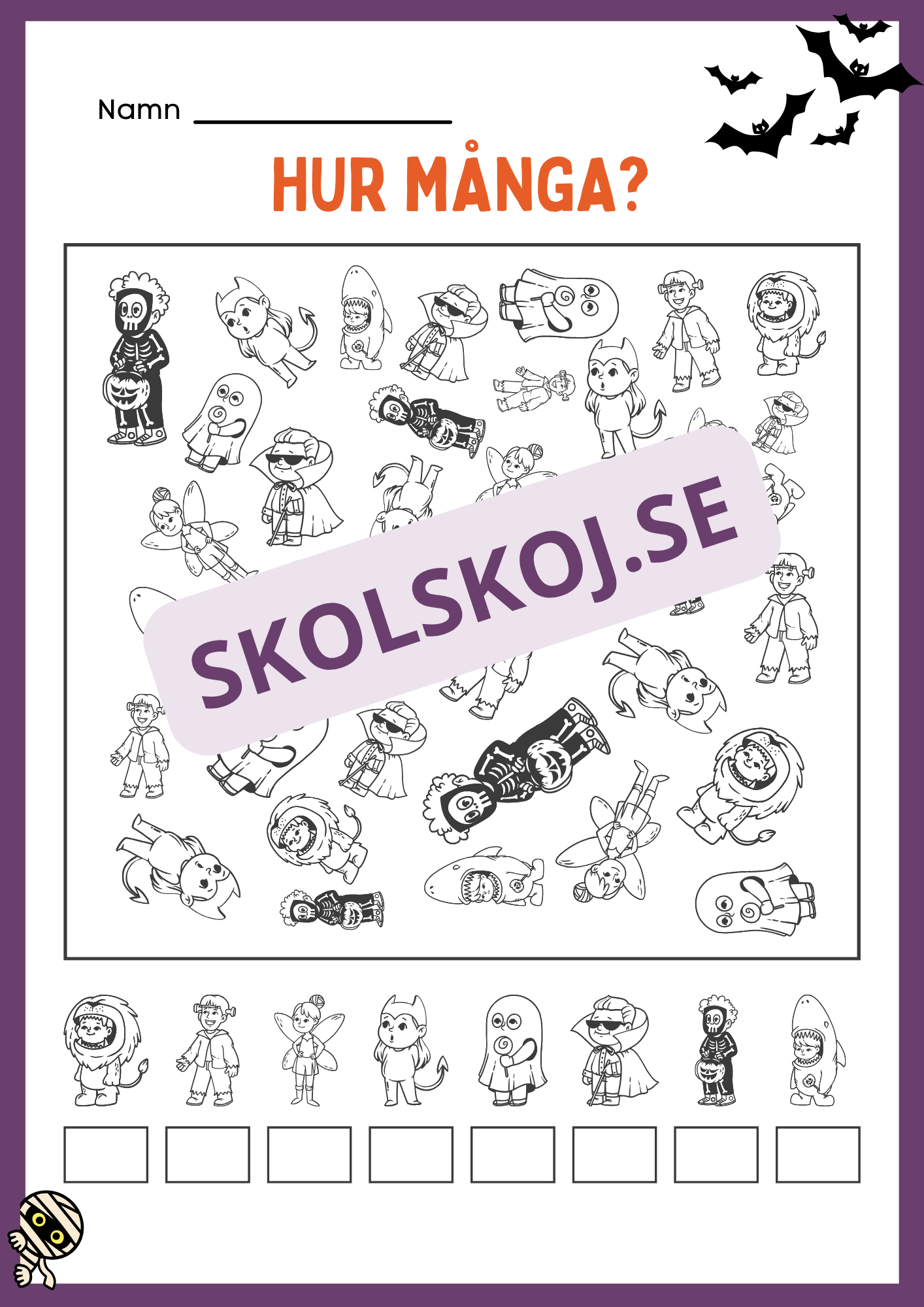 Halloween matematik - Fk - Åk 2
