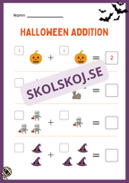 Halloween matematik - Fk - Åk 2