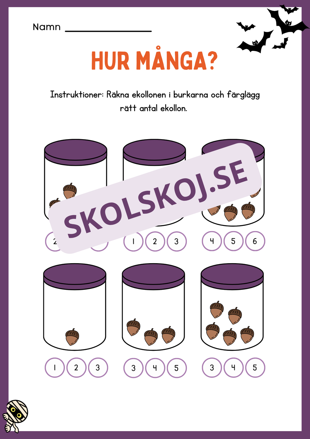 Halloween matematik - Fk - Åk 2