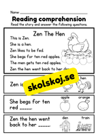 Reading comprehension - Läsförståelse - Engelska