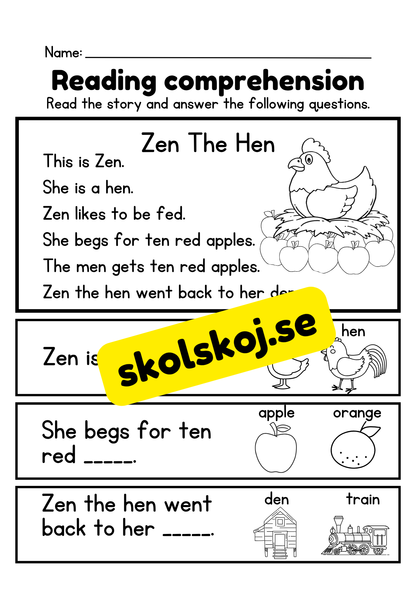 Reading comprehension - Läsförståelse - Engelska