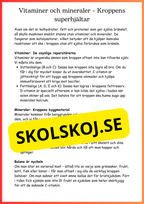Kroppen behöver energi - Årskurs 4 - 6