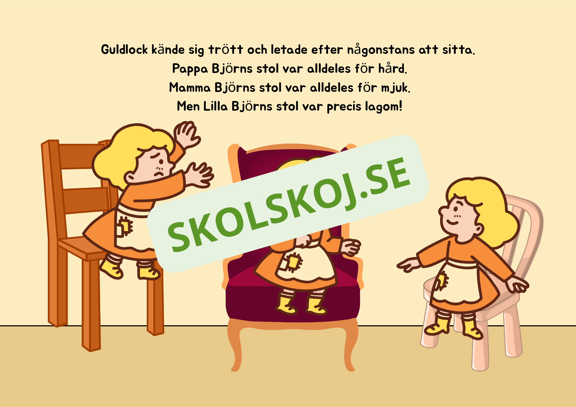 Guldlock och de tre björnarna - Läsförståelse