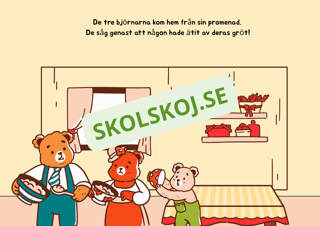Guldlock och de tre björnarna - Läsförståelse
