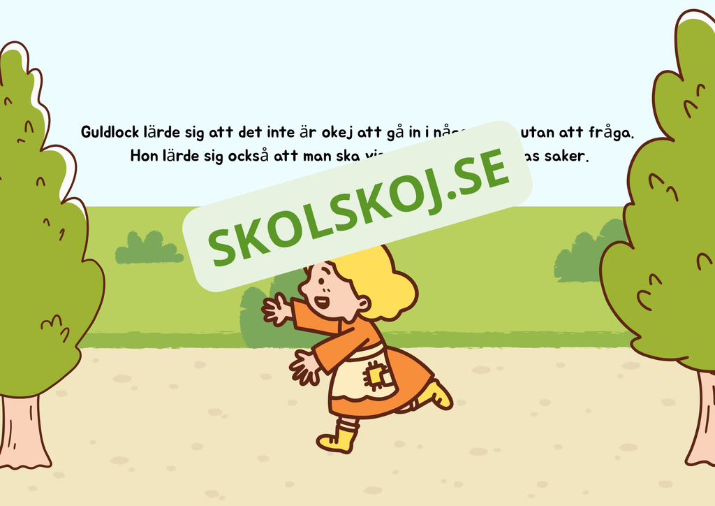 Guldlock och de tre björnarna - Läsförståelse