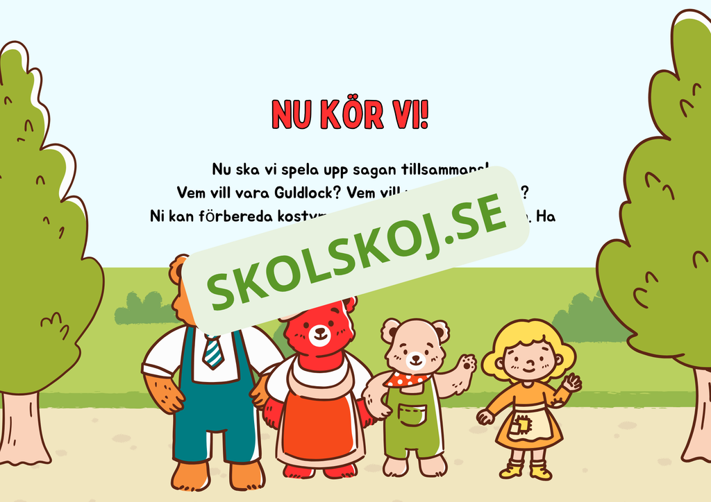 Guldlock och de tre björnarna - Läsförståelse
