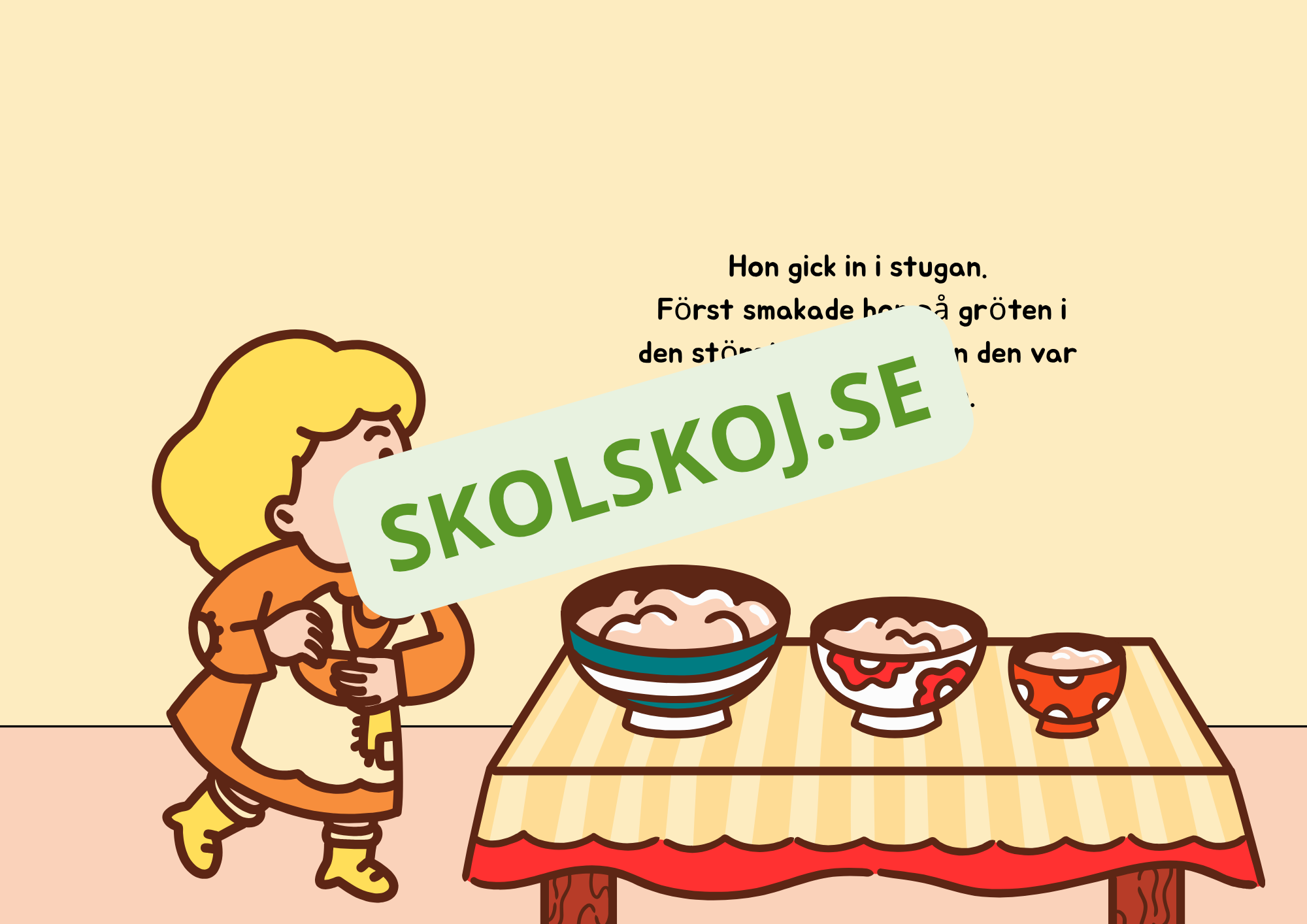 Guldlock och de tre björnarna - Läsförståelse