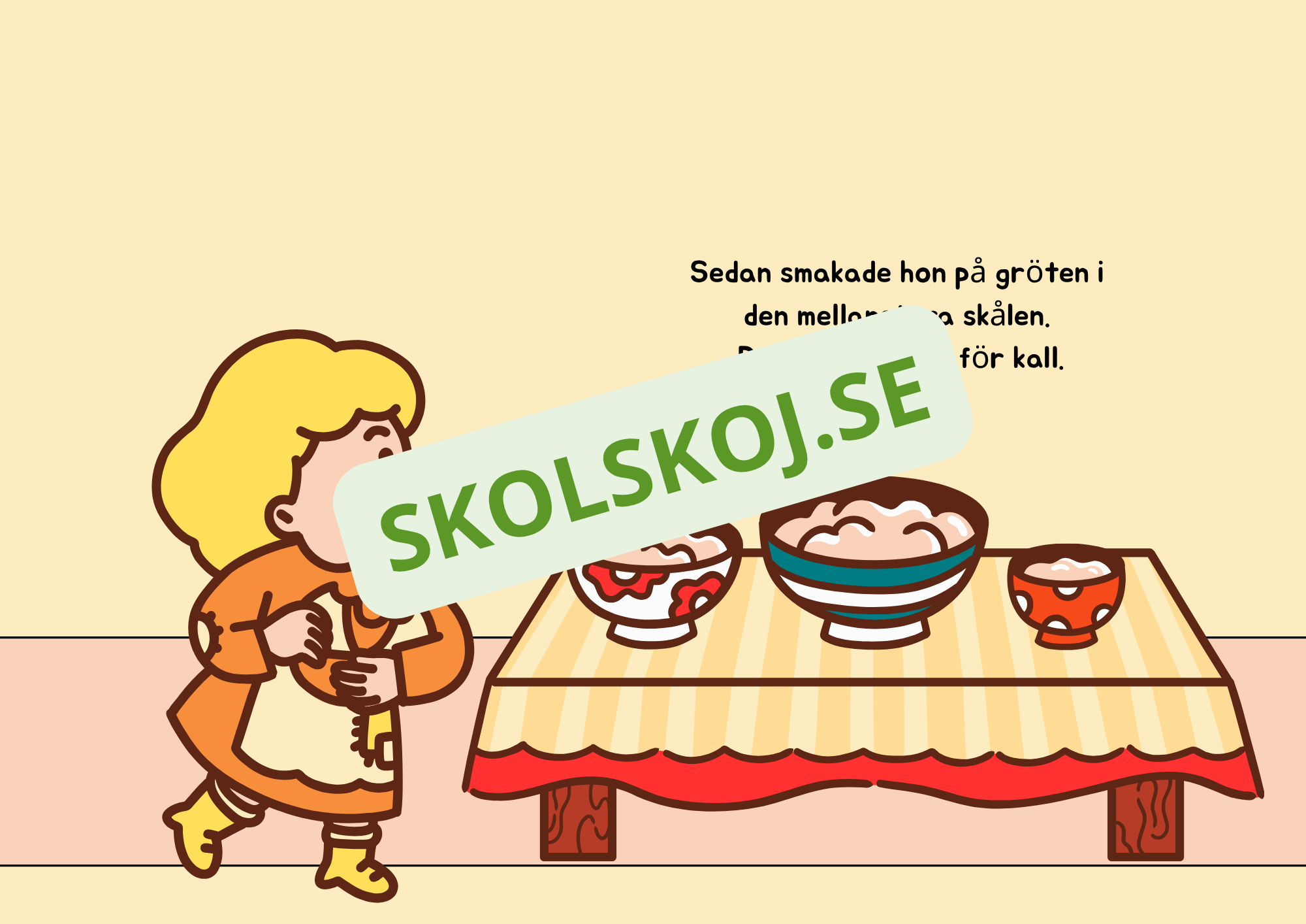 Guldlock och de tre björnarna - Läsförståelse