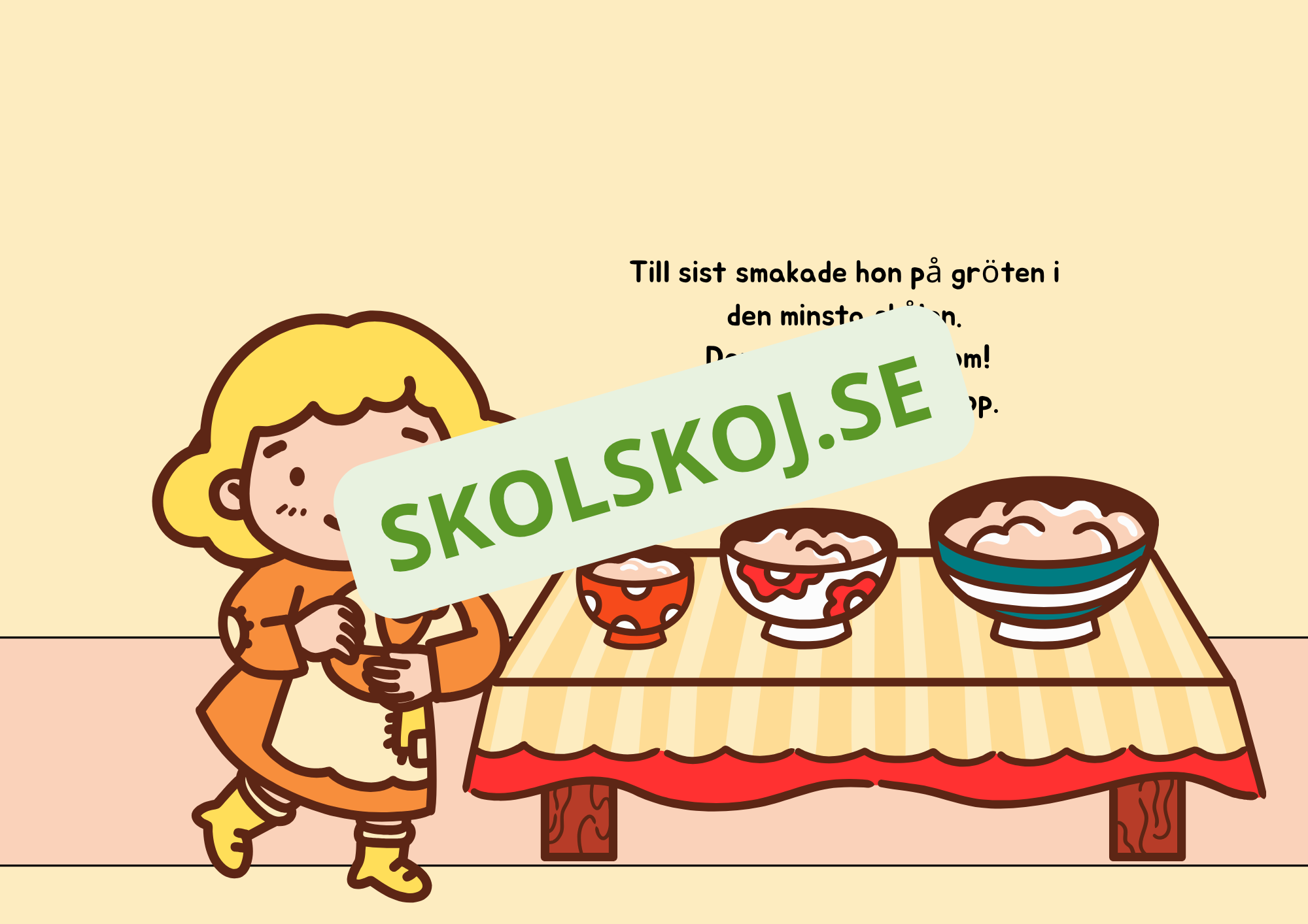 Guldlock och de tre björnarna - Läsförståelse