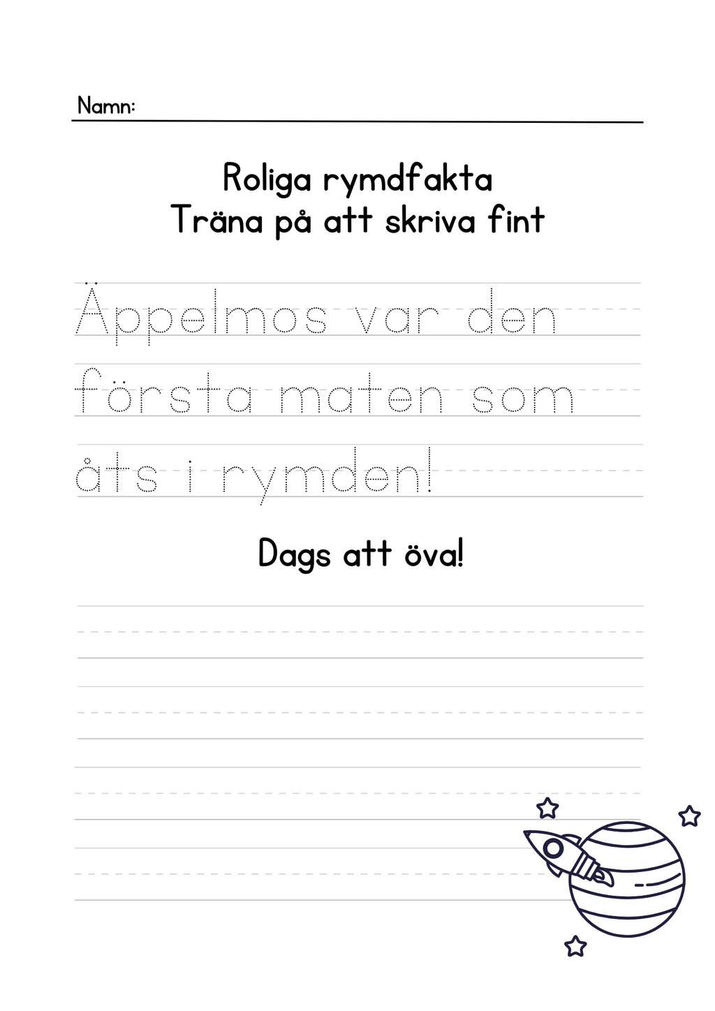 Roliga rymdfakta - Häfte