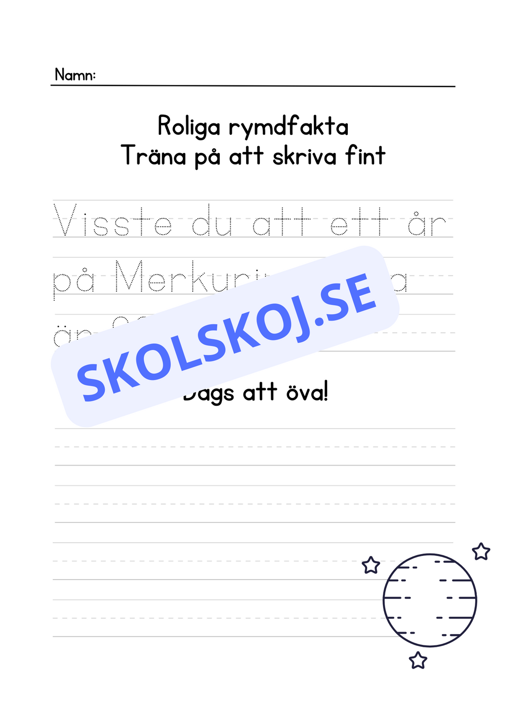 Roliga rymdfakta - Häfte