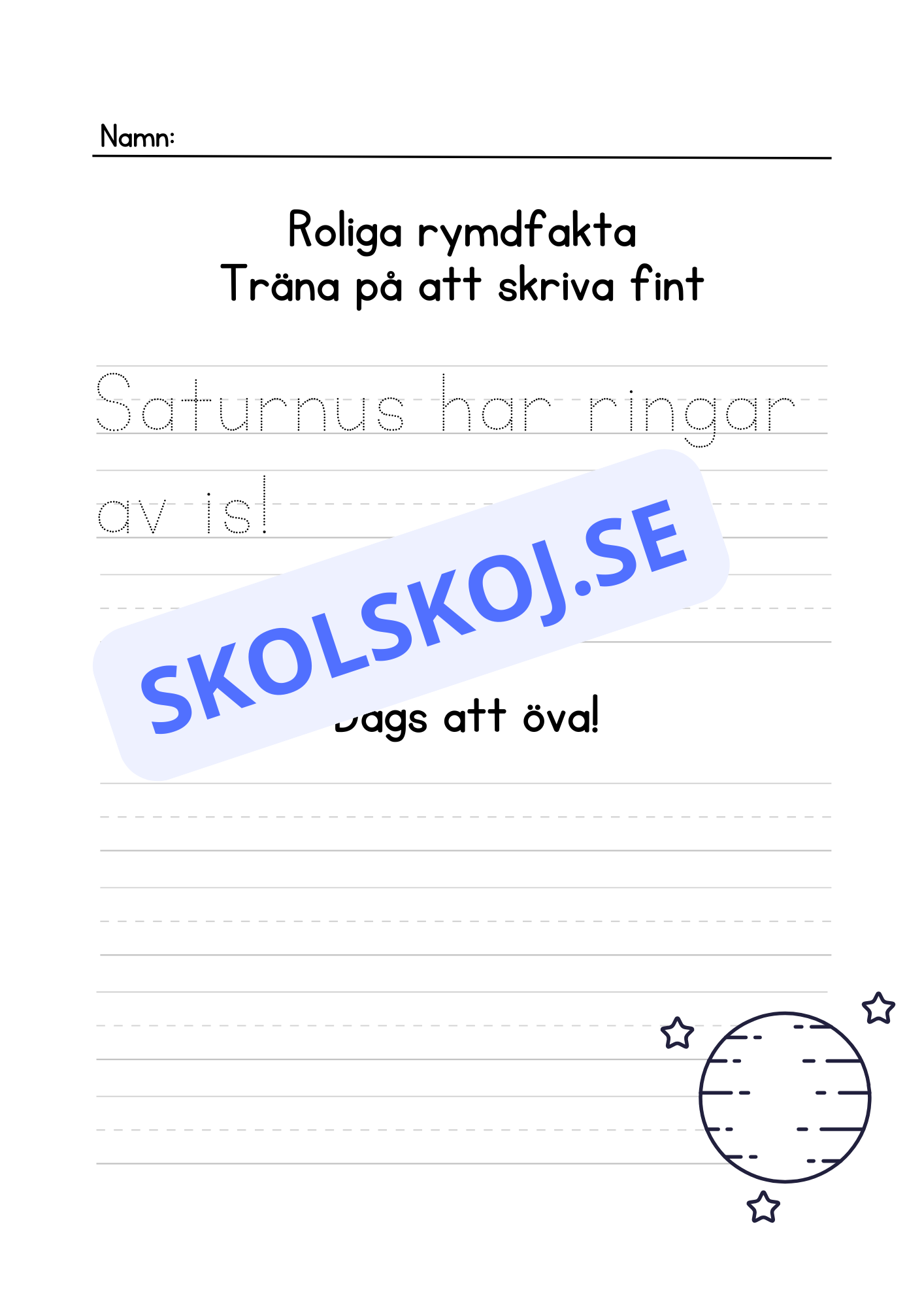Roliga rymdfakta - Häfte