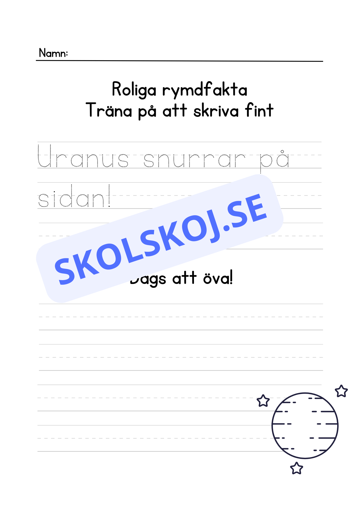 Roliga rymdfakta - Häfte
