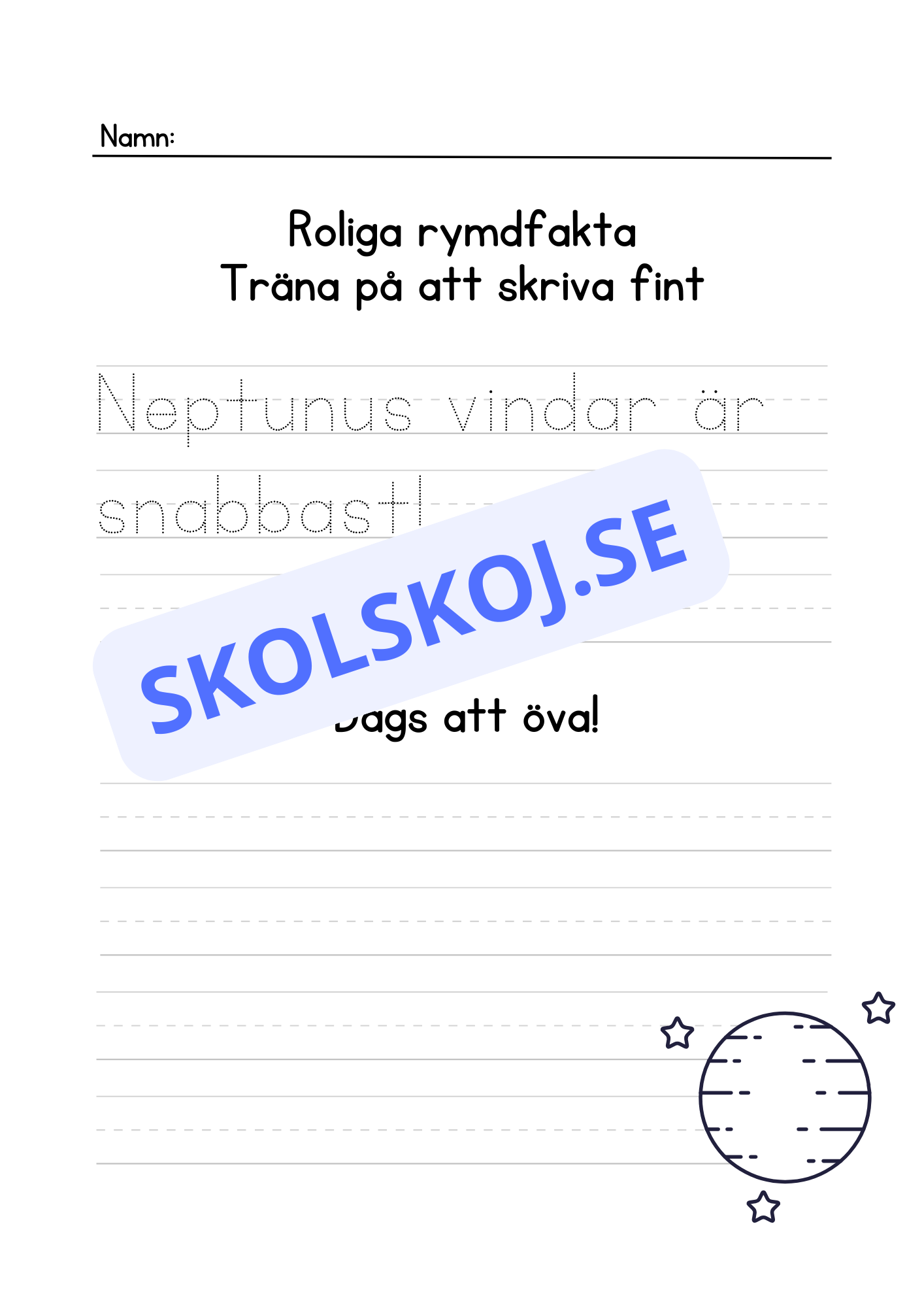 Roliga rymdfakta - Häfte