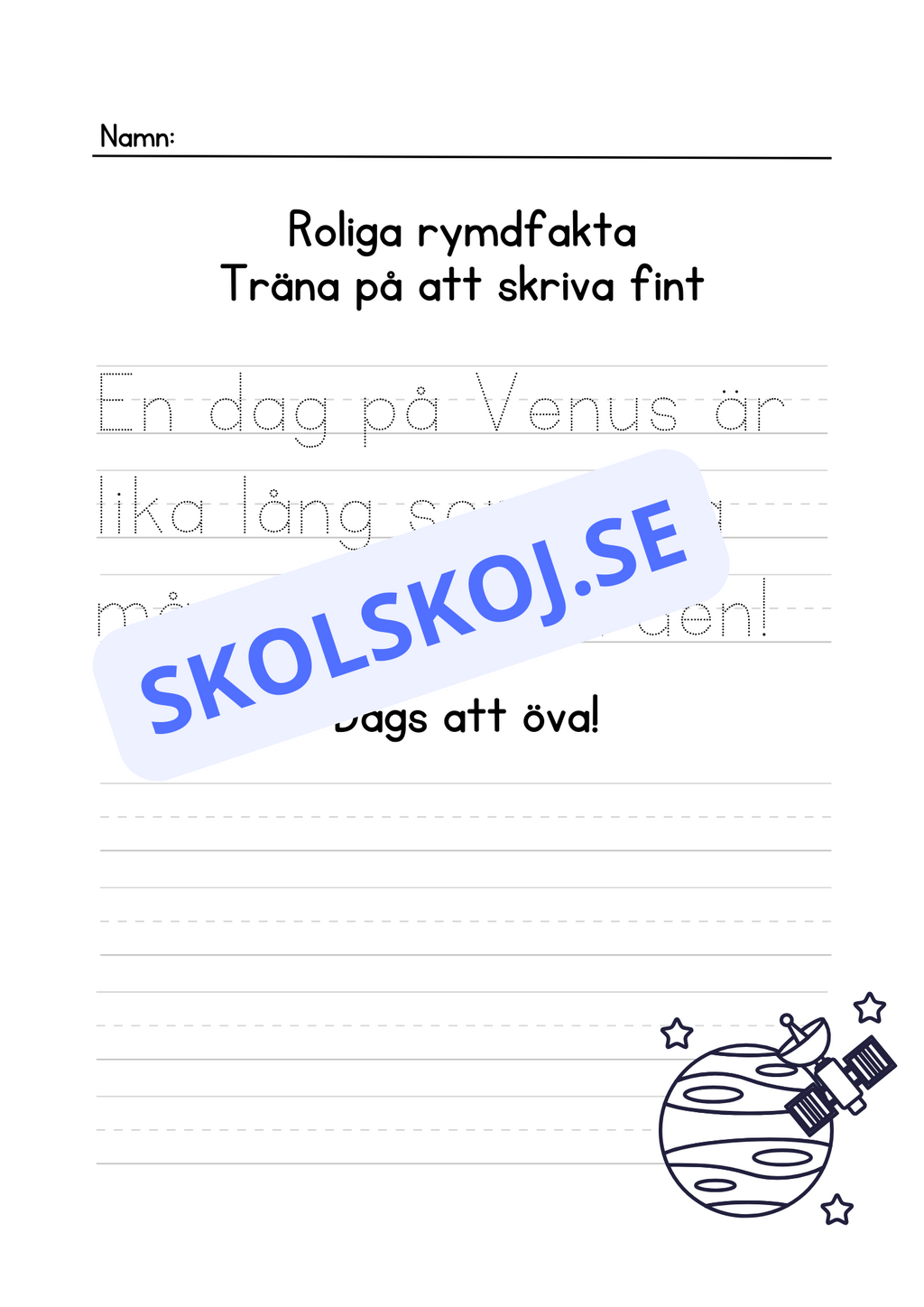 Roliga rymdfakta - Häfte