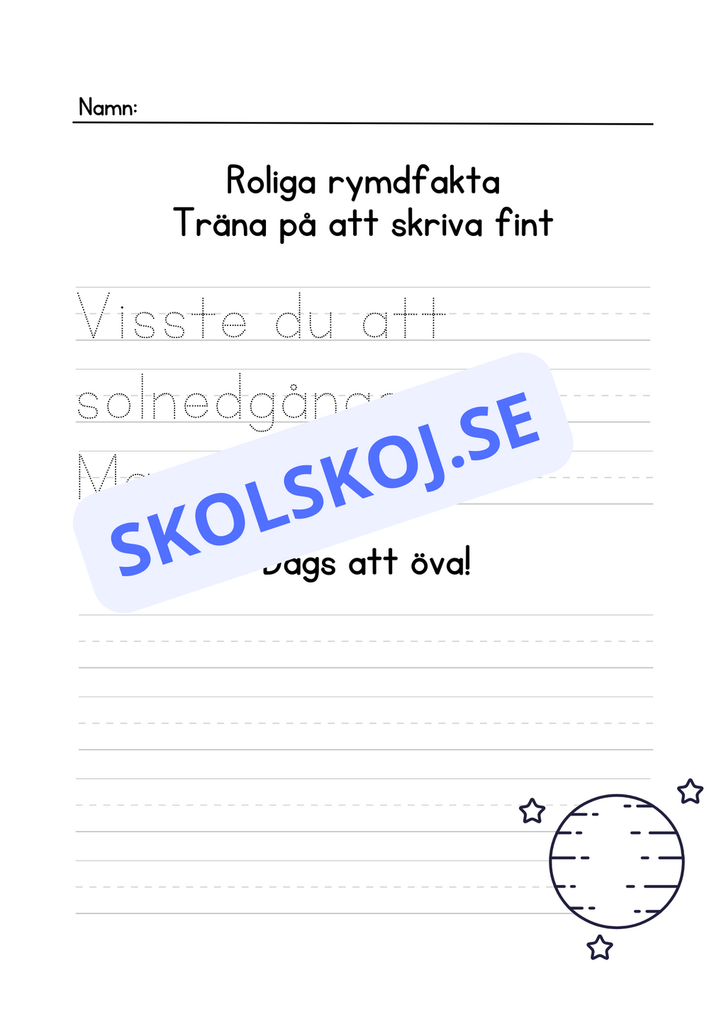 Roliga rymdfakta - Häfte