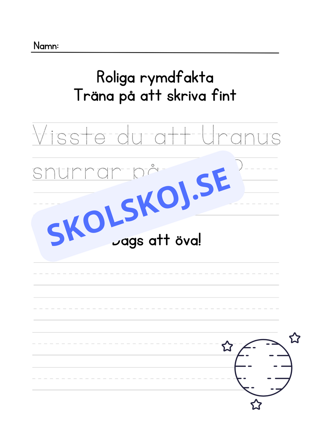 Roliga rymdfakta - Häfte