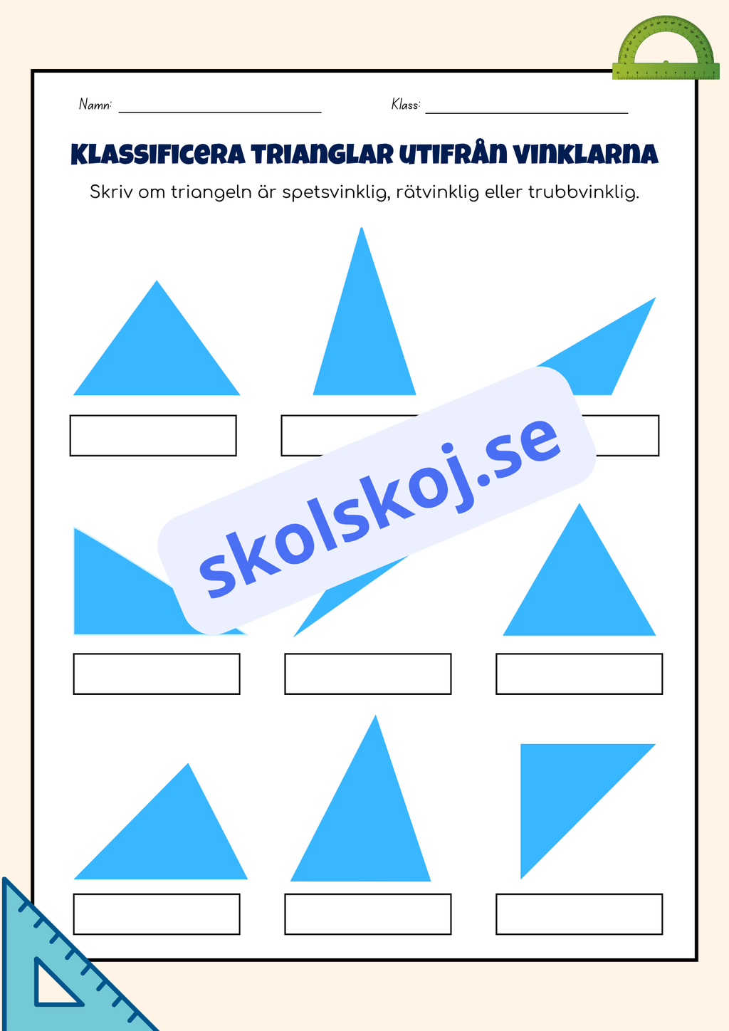 Klassificera och mät vinklar