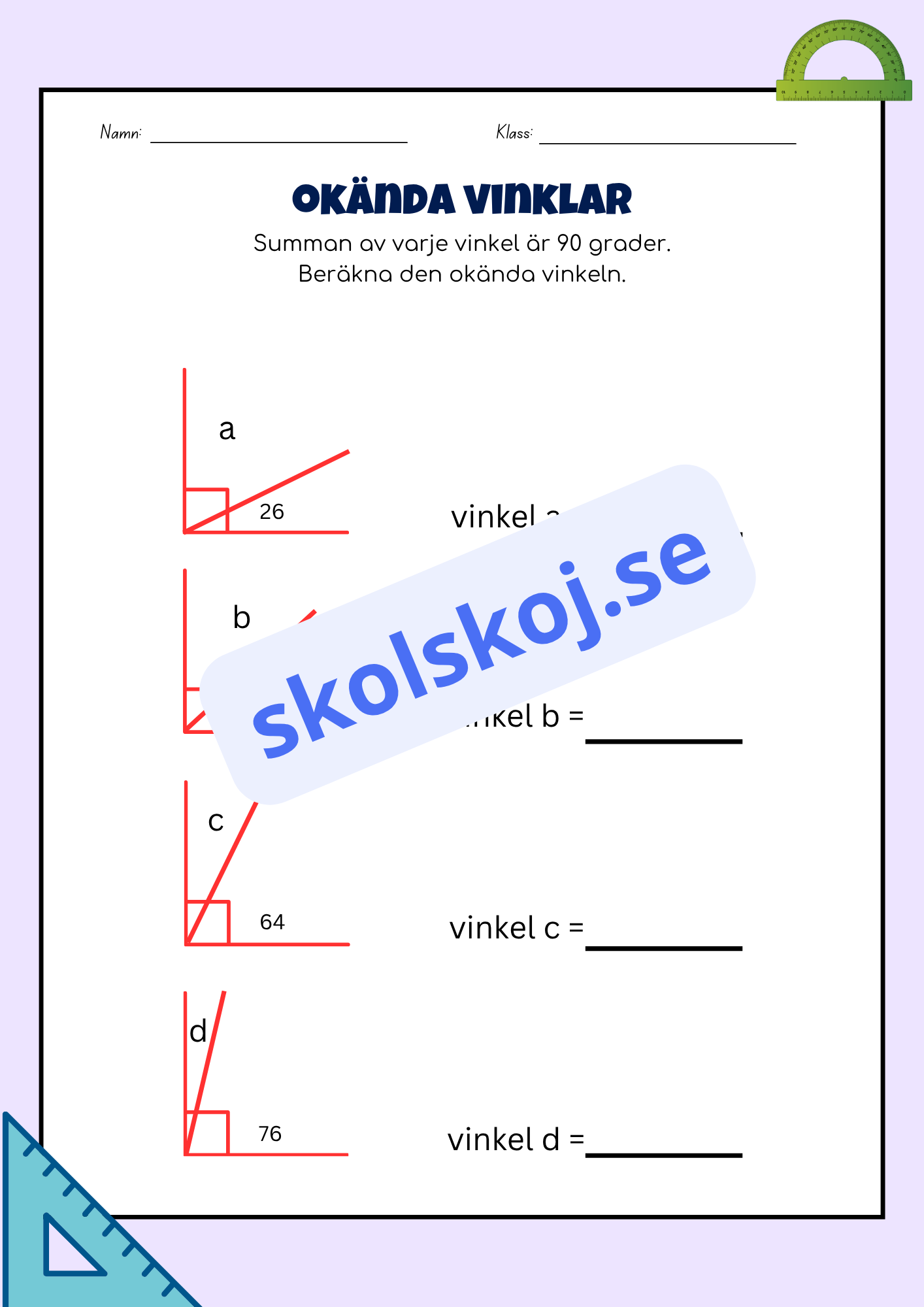 Klassificera och mät vinklar
