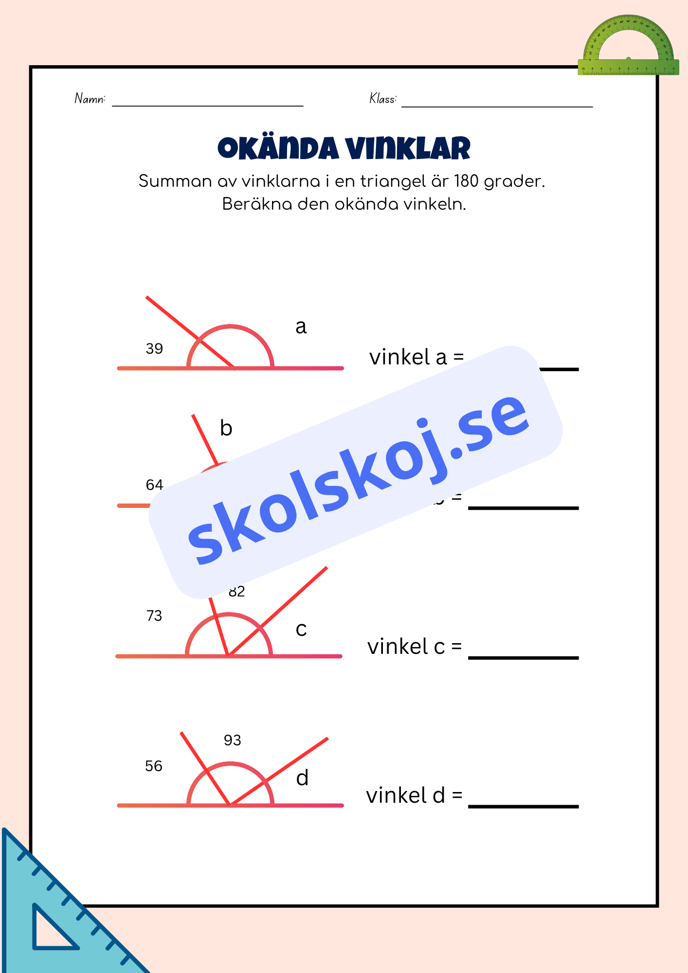 Klassificera och mät vinklar