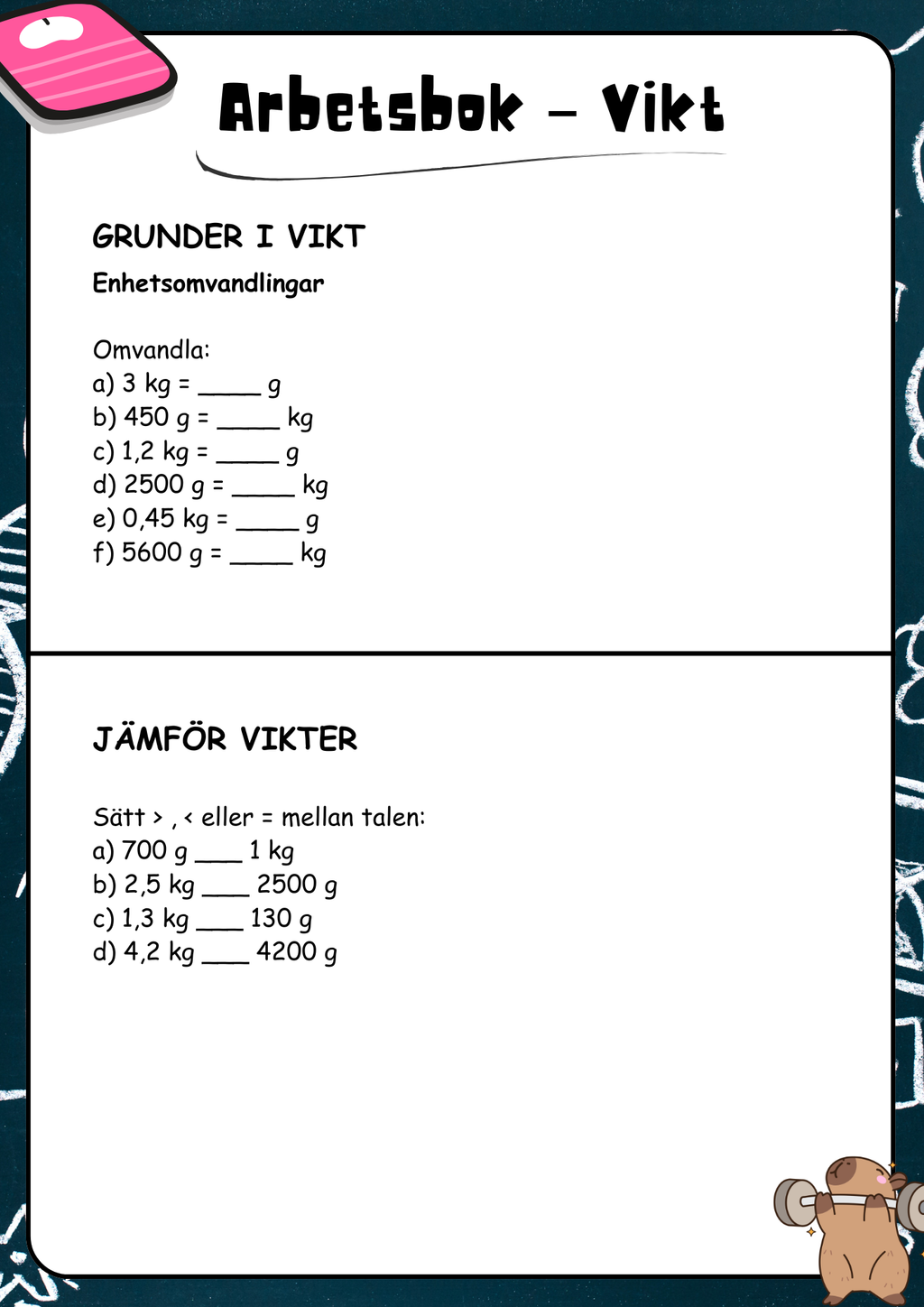 Arbetsbok - Vikt - Åk 4 - 5
