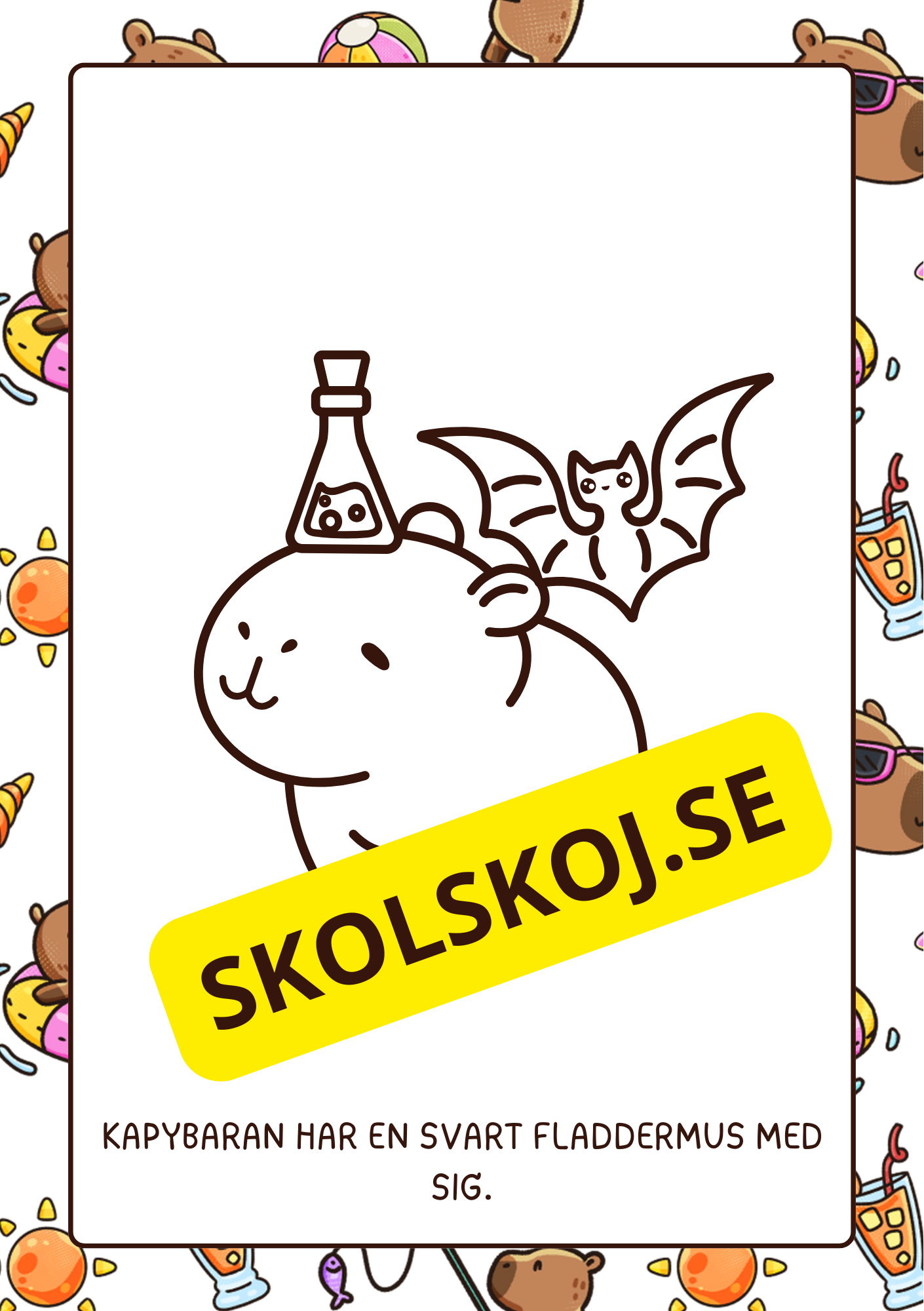 Min Kapybara - Halloween - Målar- och läsbok