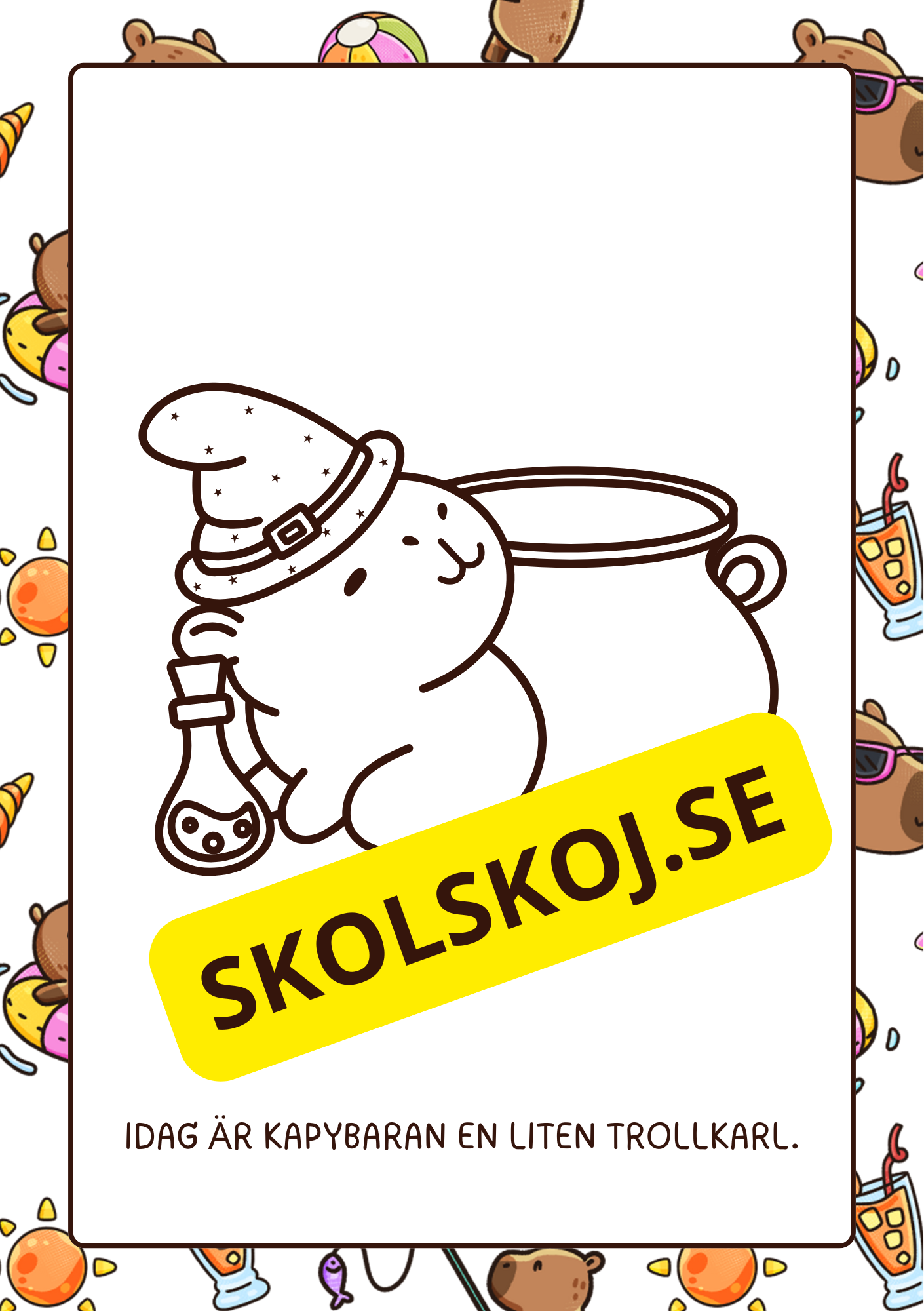 Min Kapybara - Halloween - Målar- och läsbok