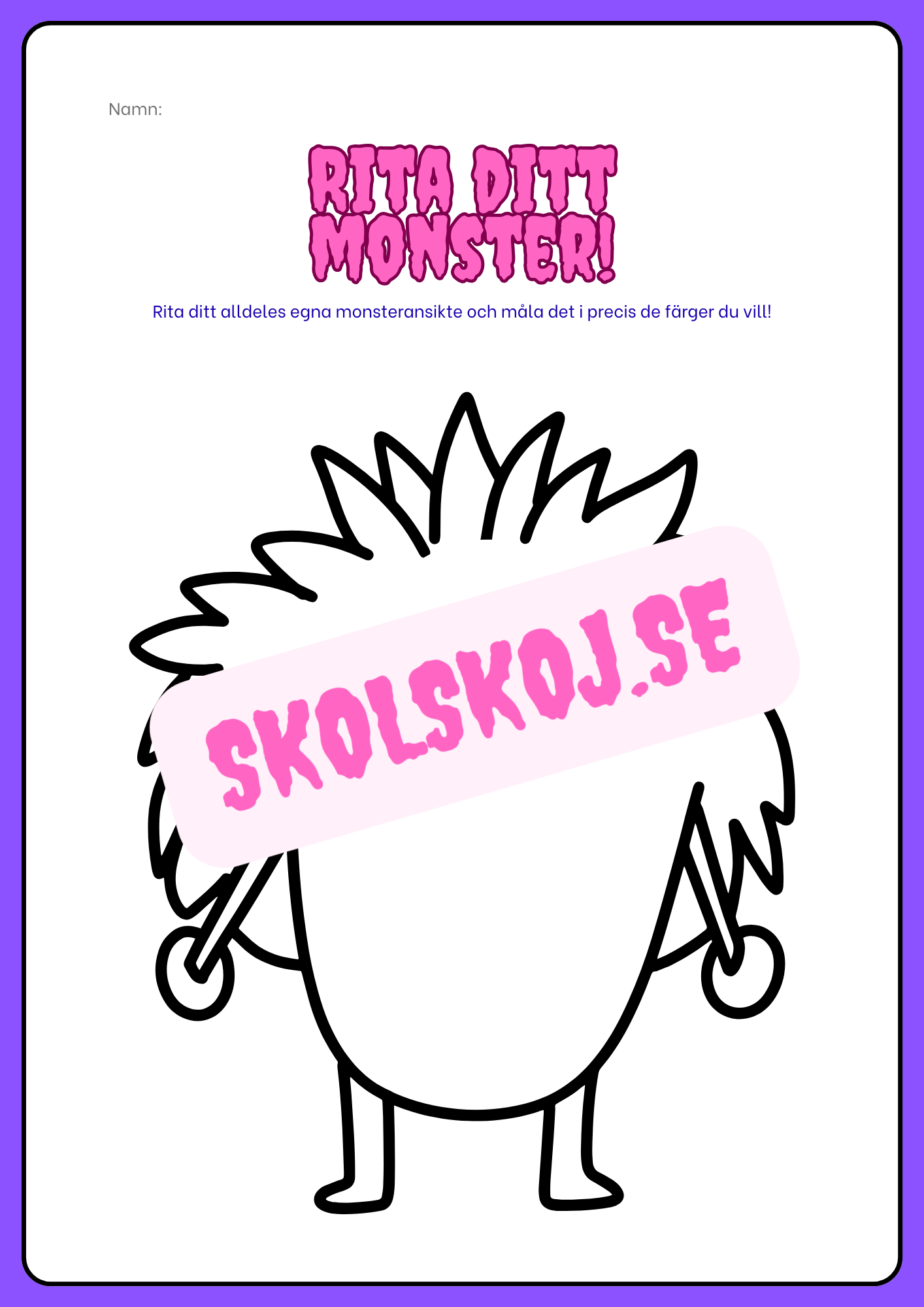 Rita ditt monster - Häfte