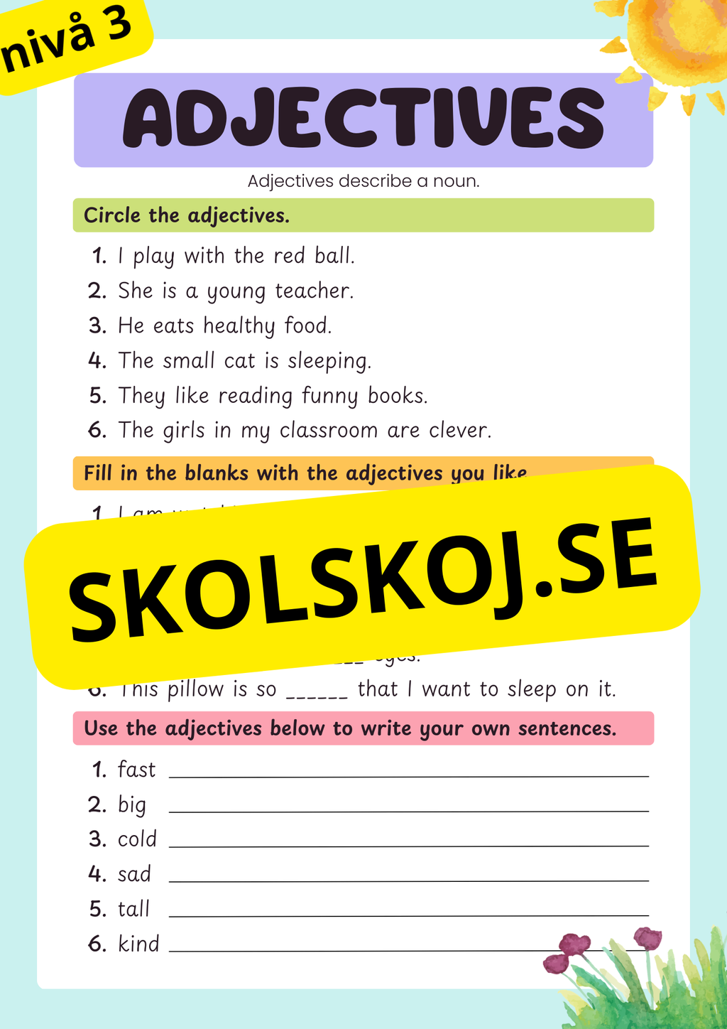 Engelska - Adjectives - Tre olika nivåer