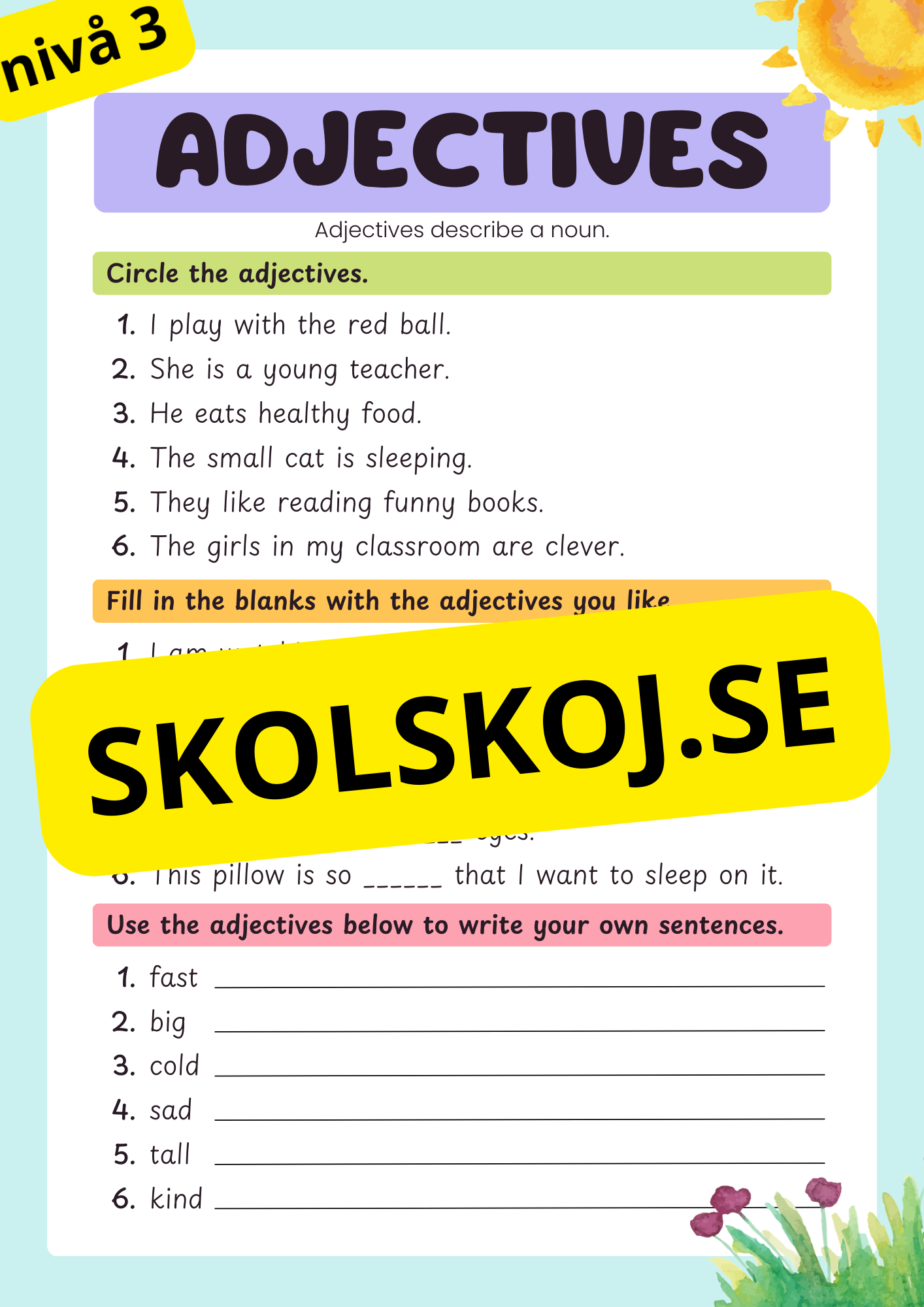 Engelska - Adjectives - Tre olika nivåer