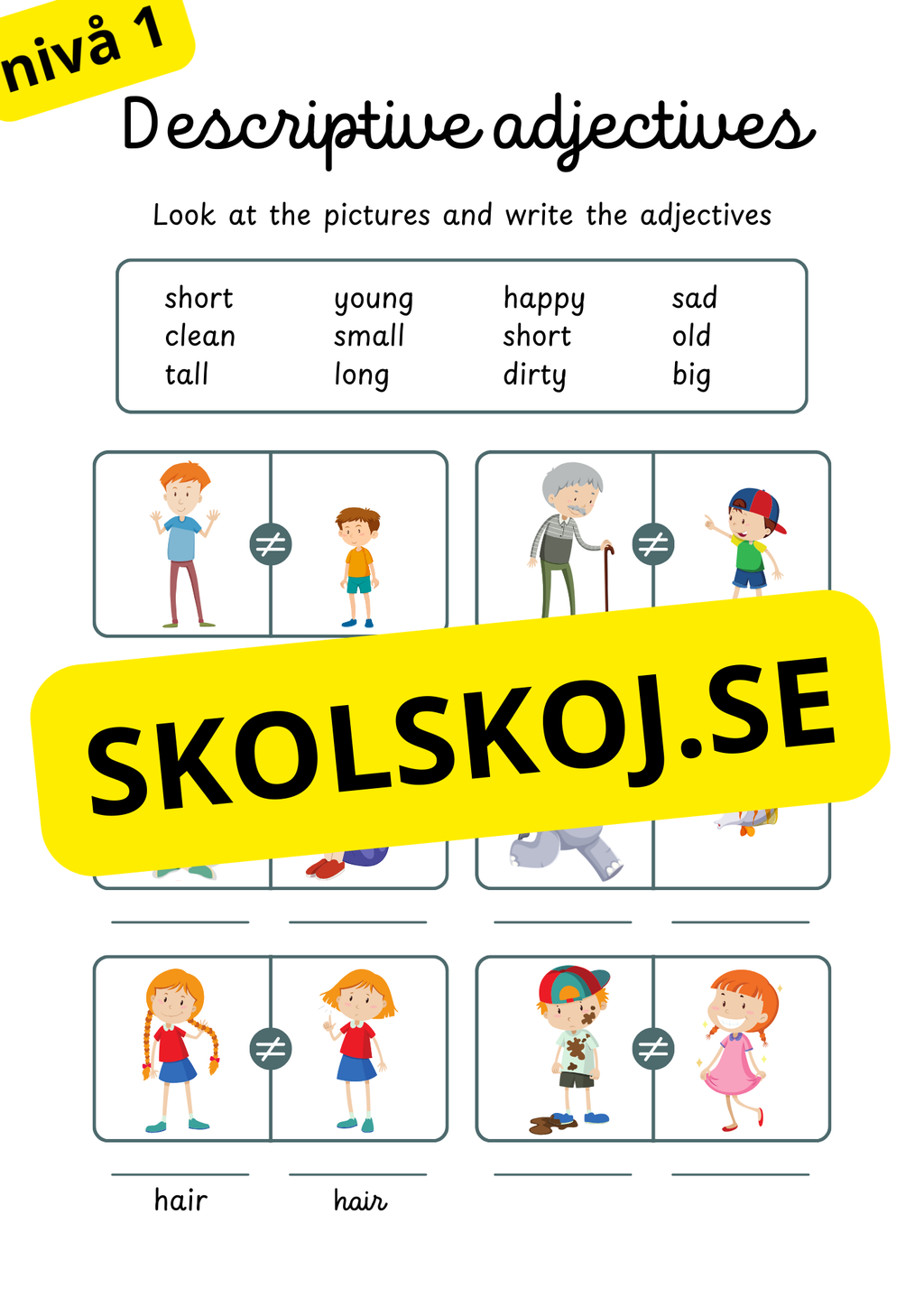 Engelska - Adjectives - Tre olika nivåer