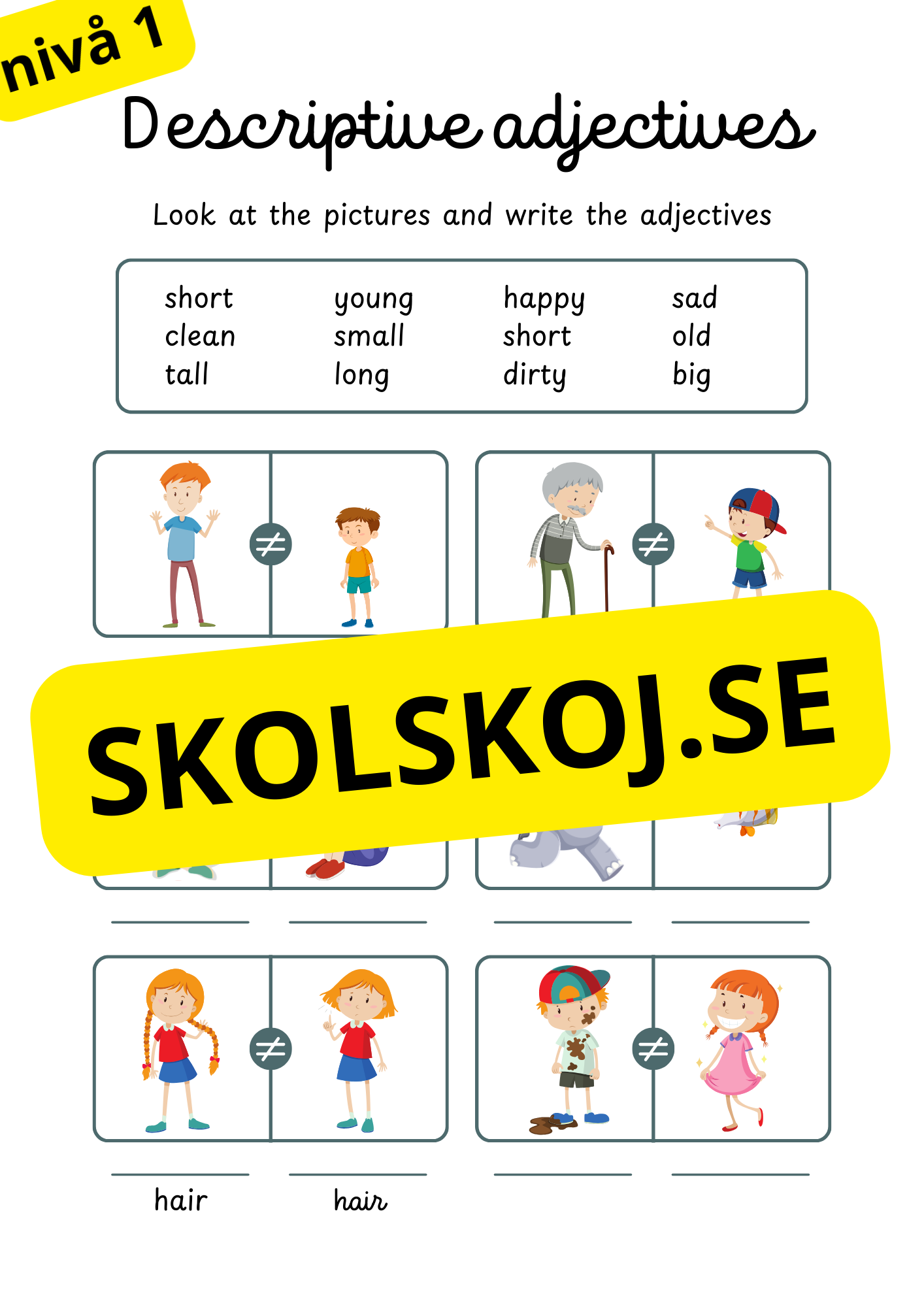 Engelska - Adjectives - Tre olika nivåer