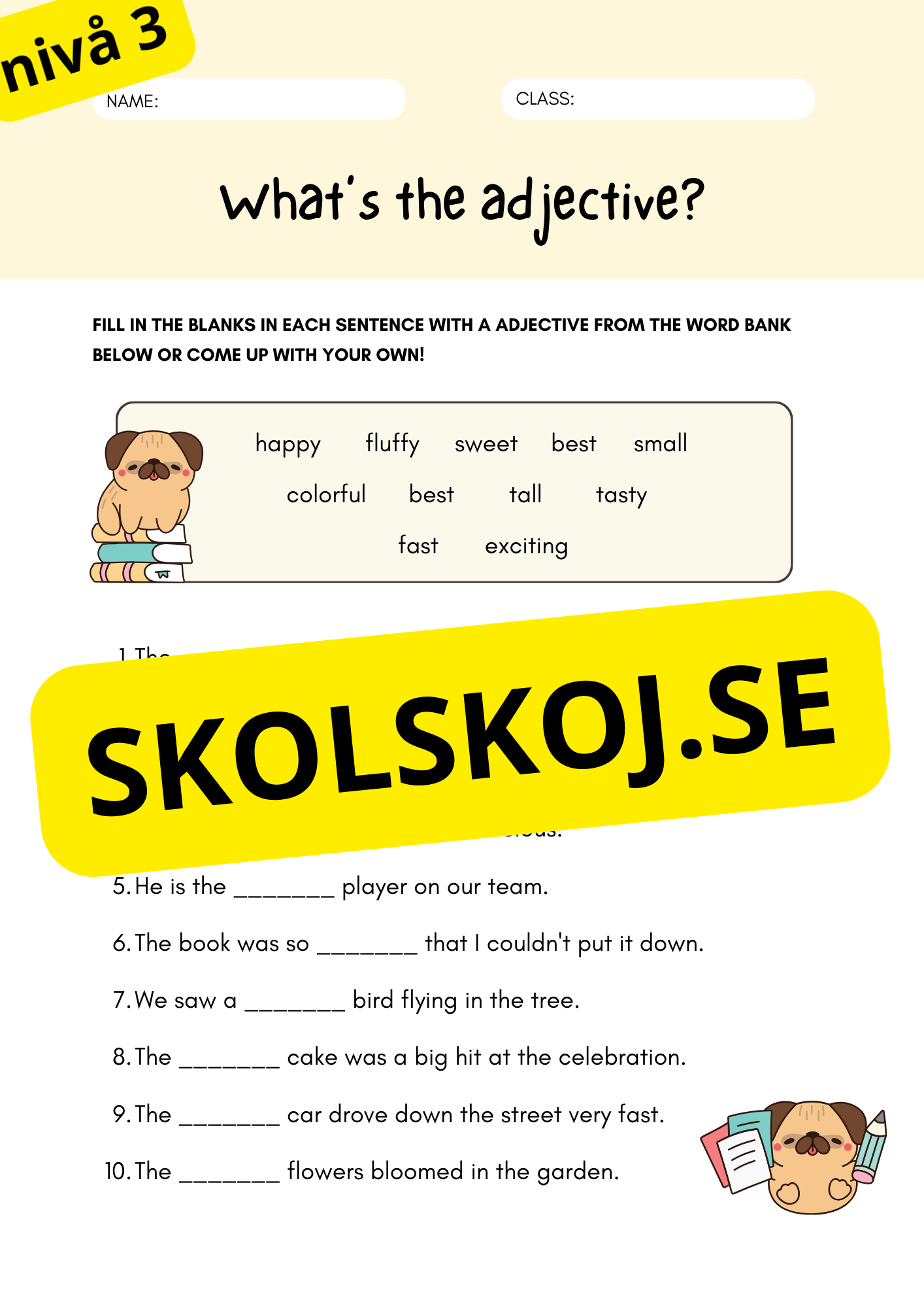 Engelska - Adjectives - Tre olika nivåer