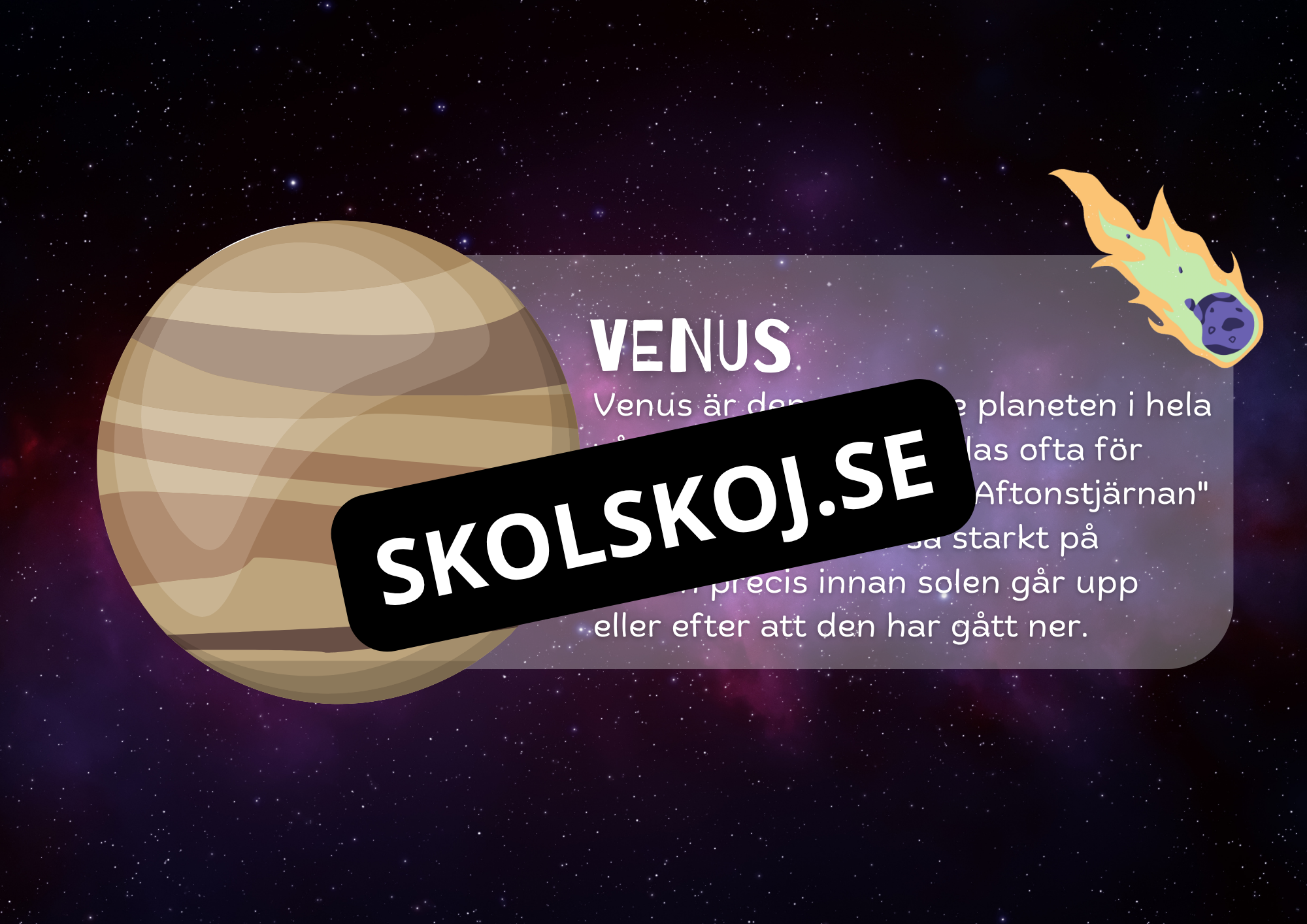 Planeterna i vårt solsystem - Presentation + frågor