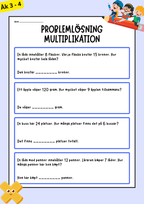 Problemlösning - Matematik - Åk 3 - 4 (Multiplikation)