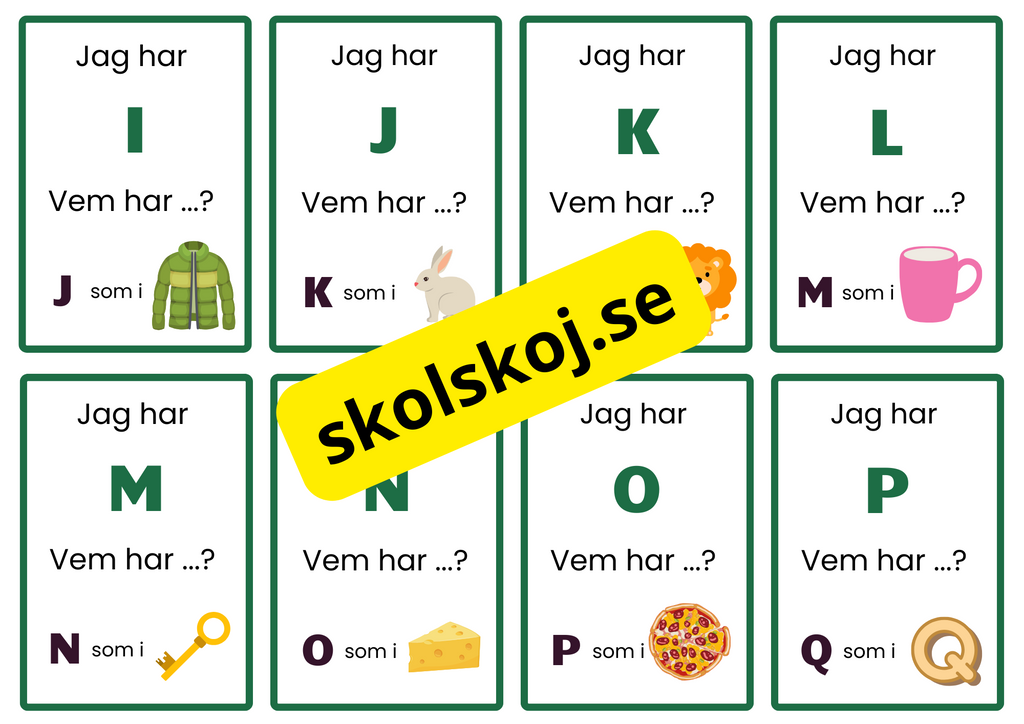 Vem har - Flashkort - Alfabetet