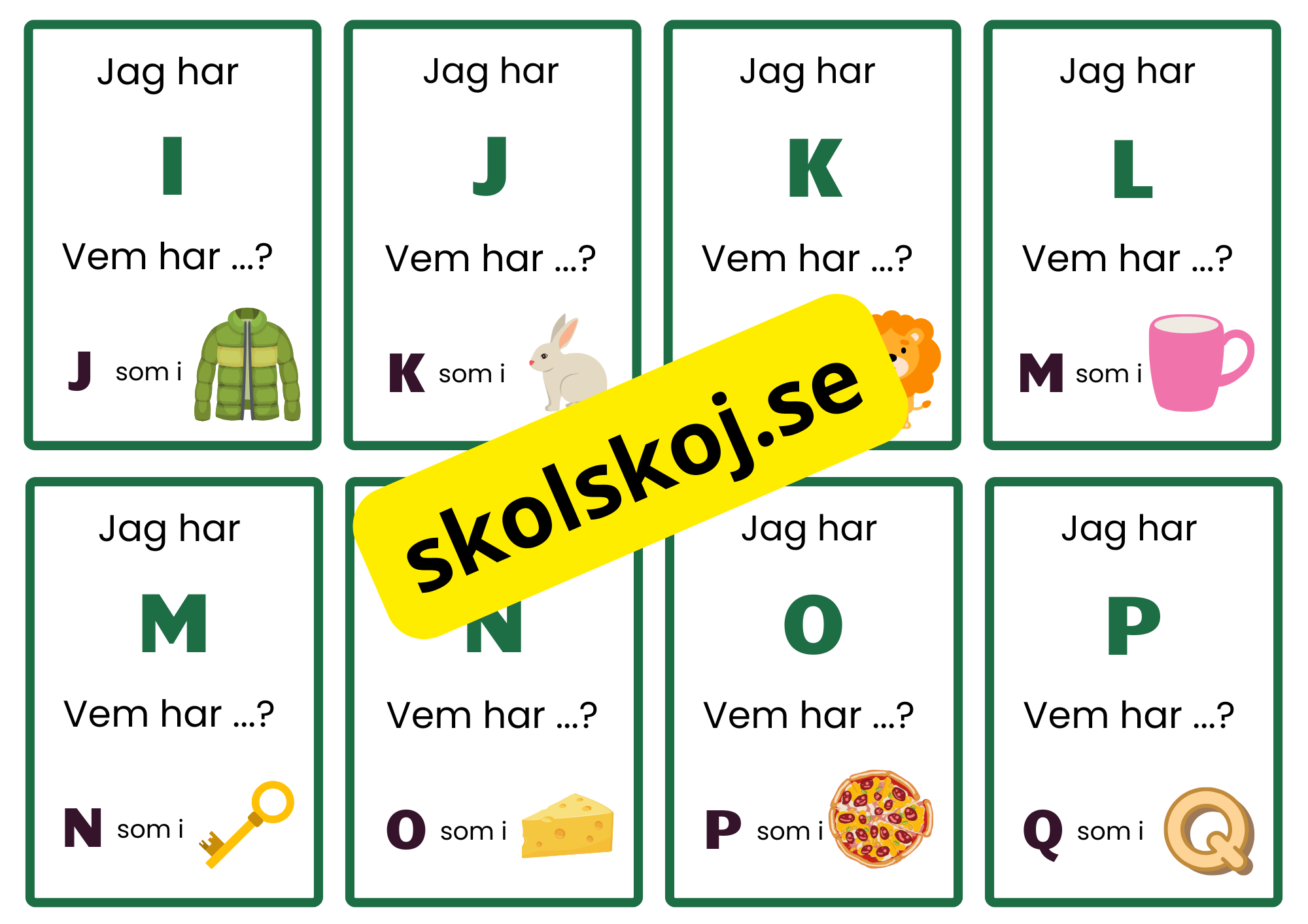 Vem har - Flashkort - Alfabetet