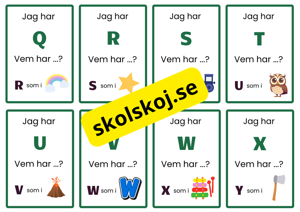 Vem har - Flashkort - Alfabetet