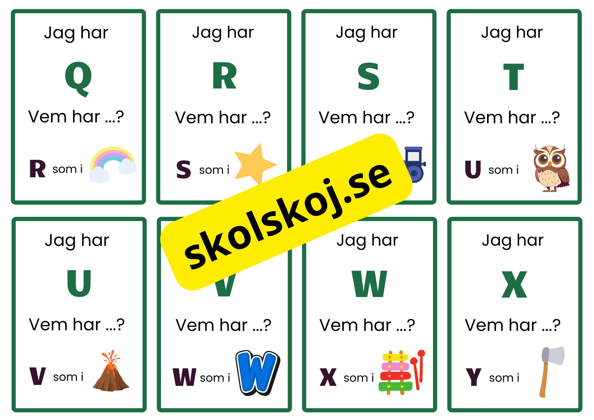 Vem har - Flashkort - Alfabetet