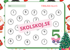 Juläventyr med siffror - Färglägg och räkna 0 - 10