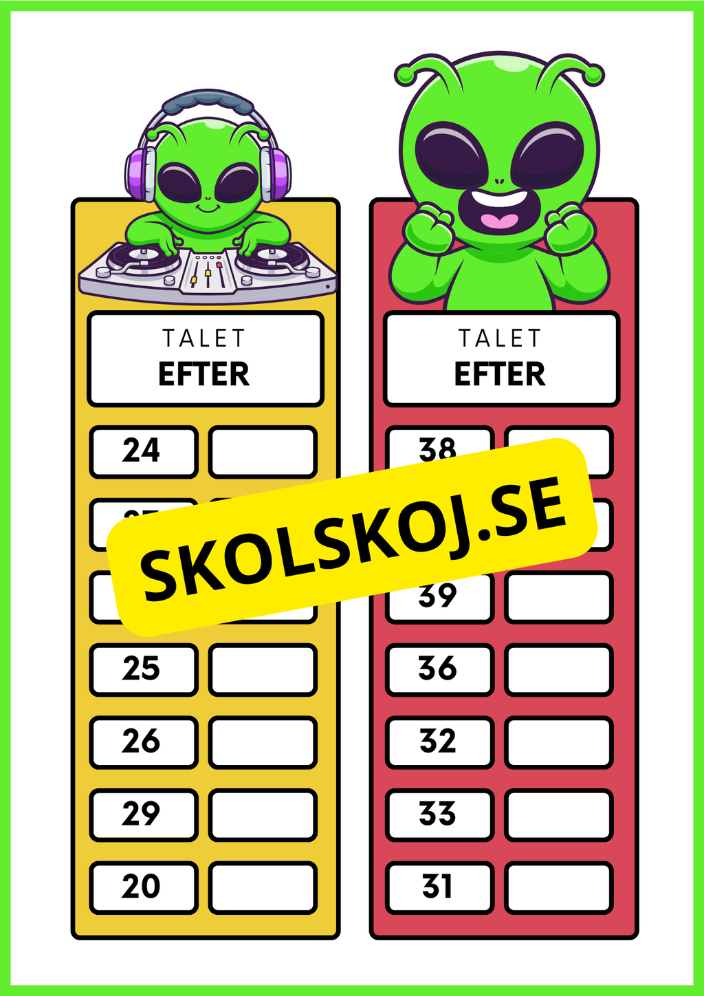 Talet före och efter - Häfte