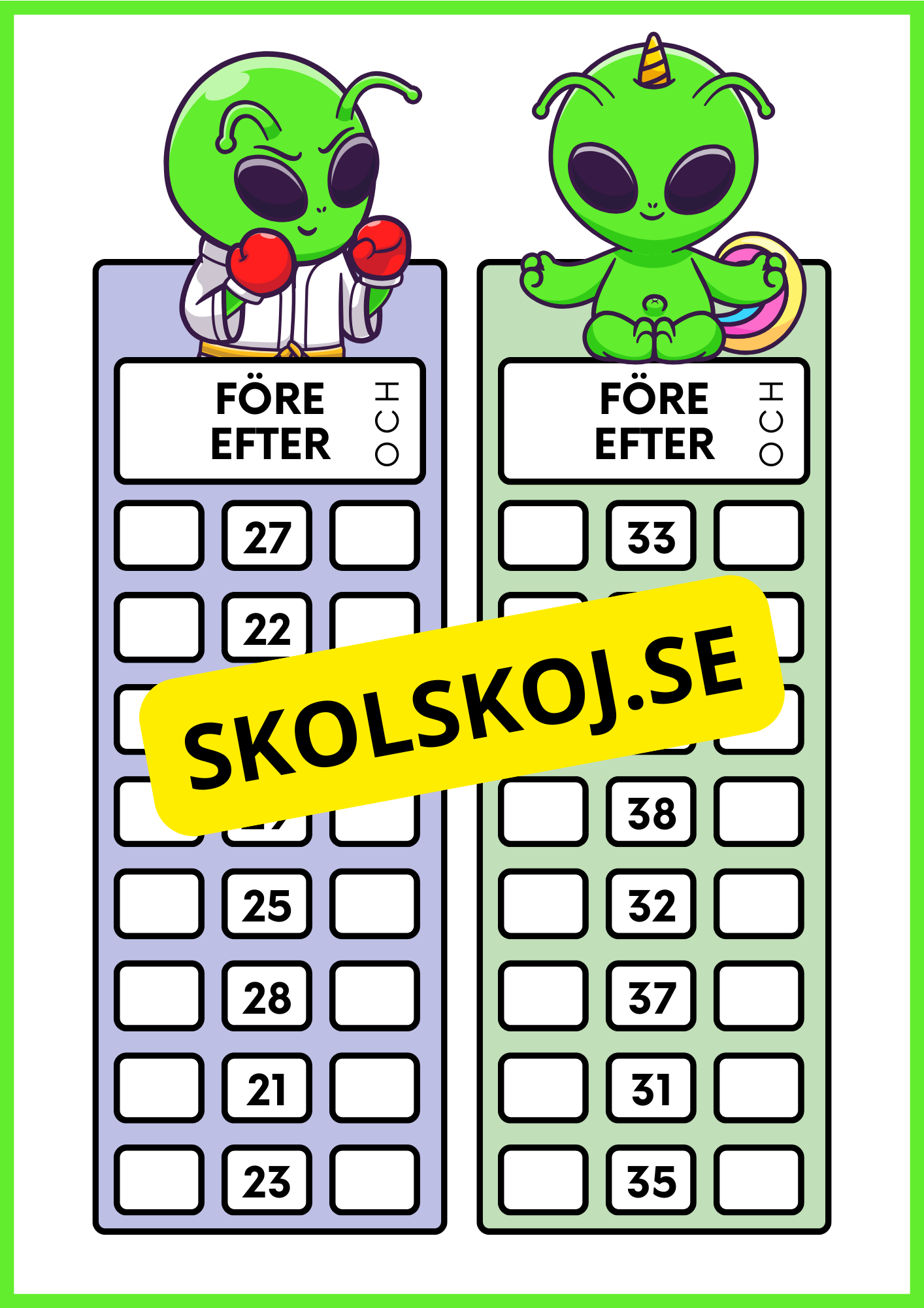 Talet före och efter - Häfte