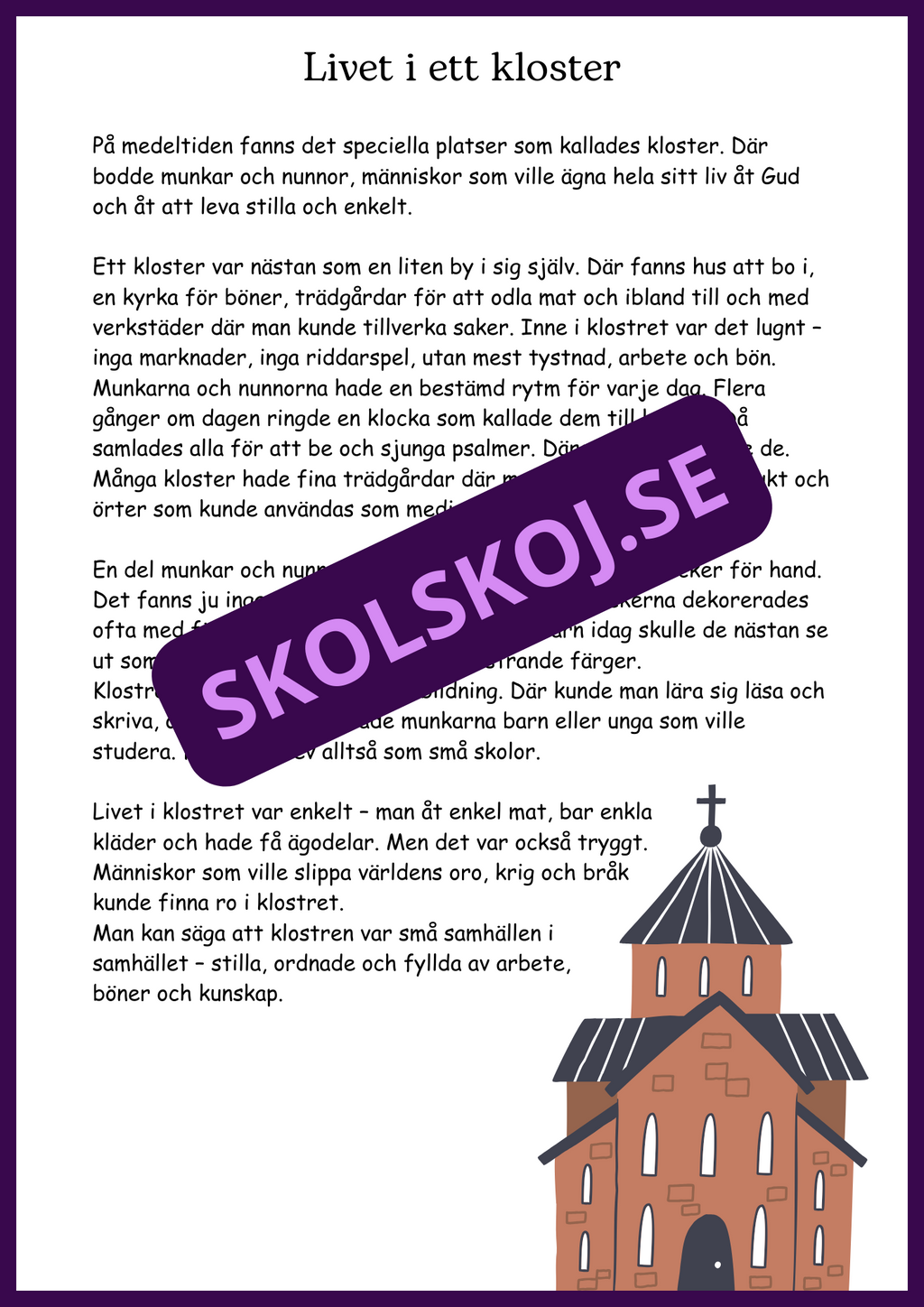 Livet på medeltiden - Häfte - Årskurs 4 - 6