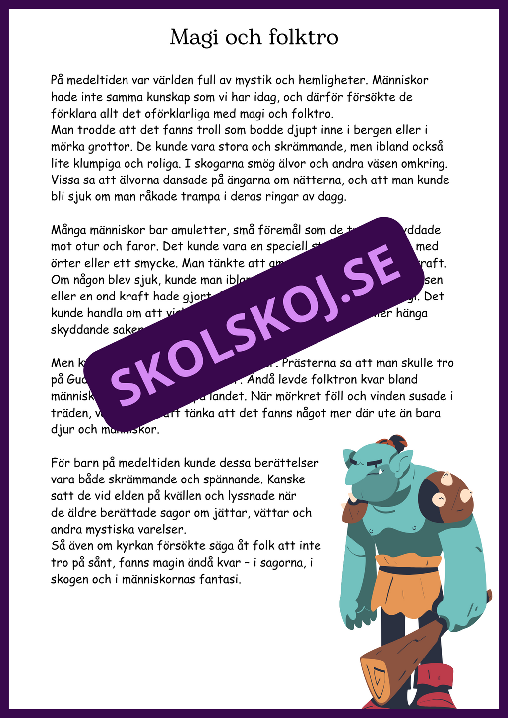 Livet på medeltiden - Häfte - Årskurs 4 - 6