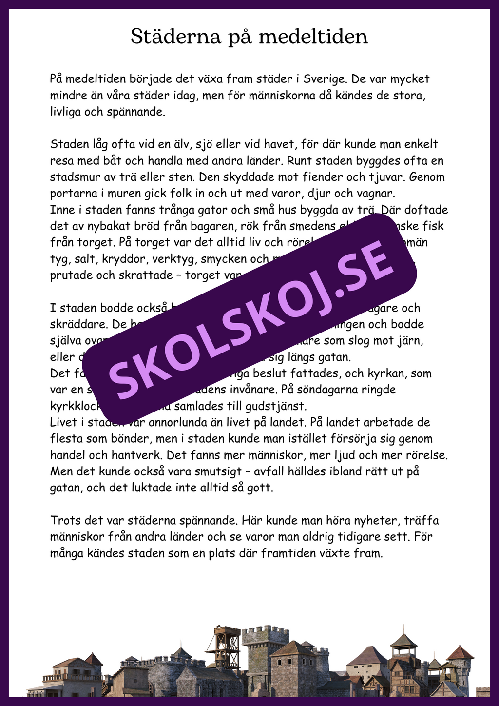 Livet på medeltiden - Häfte - Årskurs 4 - 6